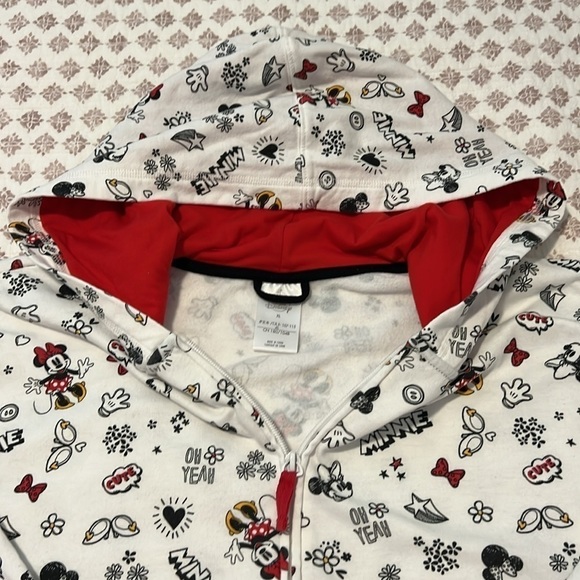 Disney Minnie Mouse All Over Print Sweatshirt Zipper Jacket Hoodie Size XL - Picture 8 of 12